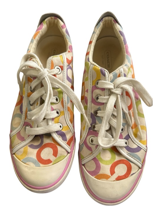 Coach Shoes - Vintage Y2k Coach Barrett Signature C Rainbow Canvas Sneakers Size 8 B